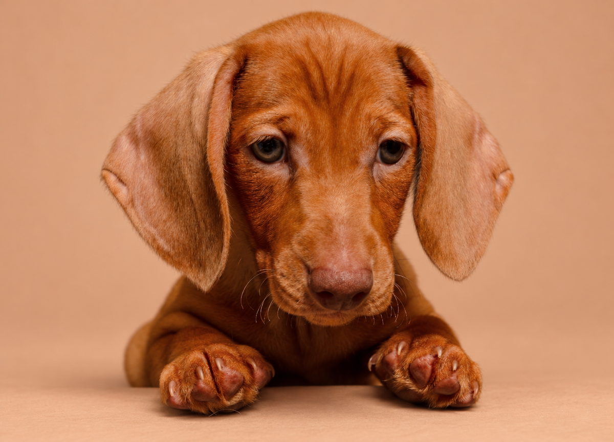 Carla — 3 aylık dişi kahverengi Mini Dachshund yavru köpek (fotoğraf 4)
